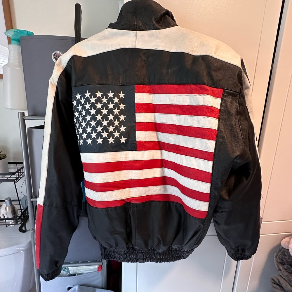 USA LEATHER BOMBER JACKET